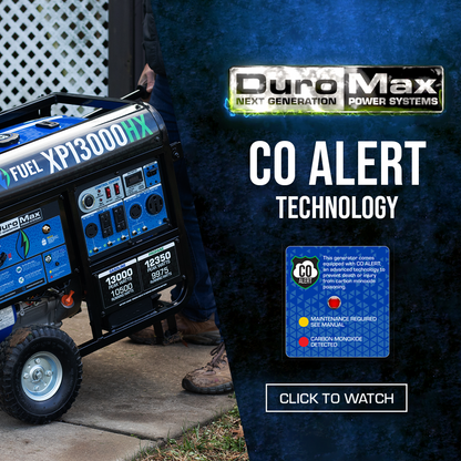 DuroMax 12,000 Watt Dual Fuel Portable HX Generator w/ CO Alert